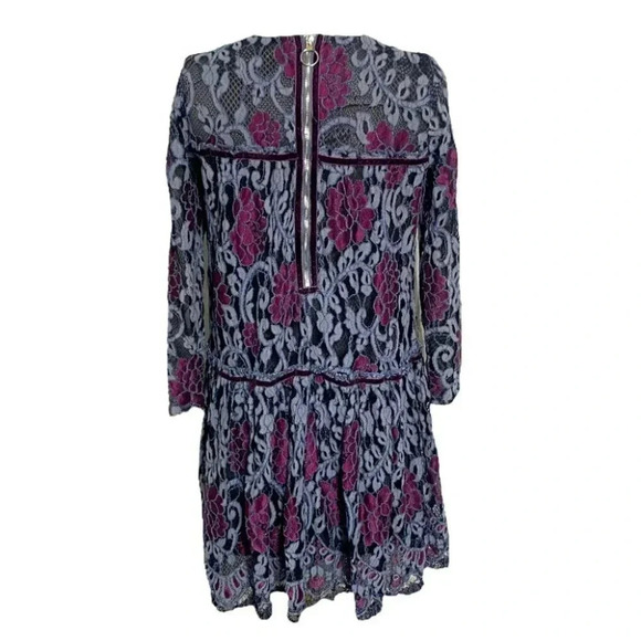 Melange Girl 14 gray + purple lace long sleeve dress with velvet strips‎ - Picture 4 of 8